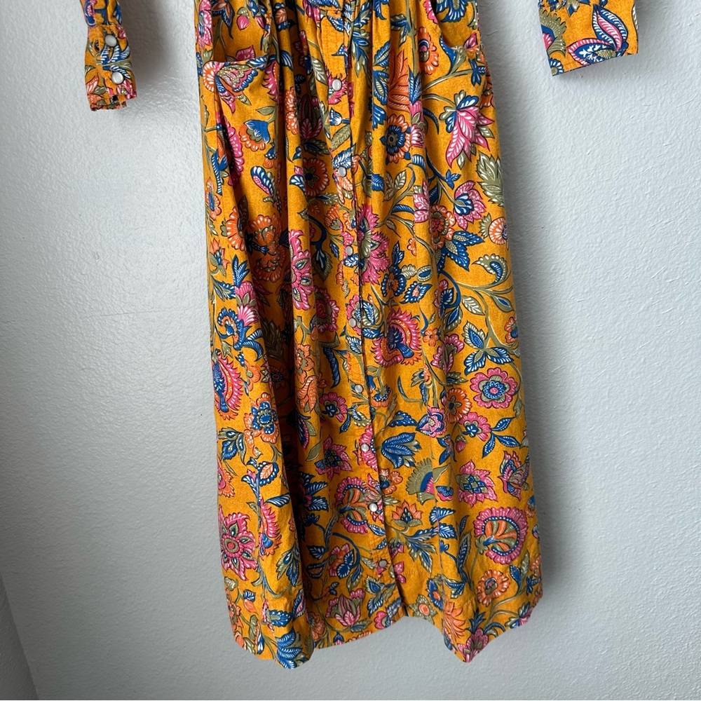 House of Harlow 1960 Cheyna Orange Floral Dress Front Tie open front midi XS - Picture 5 of 16
